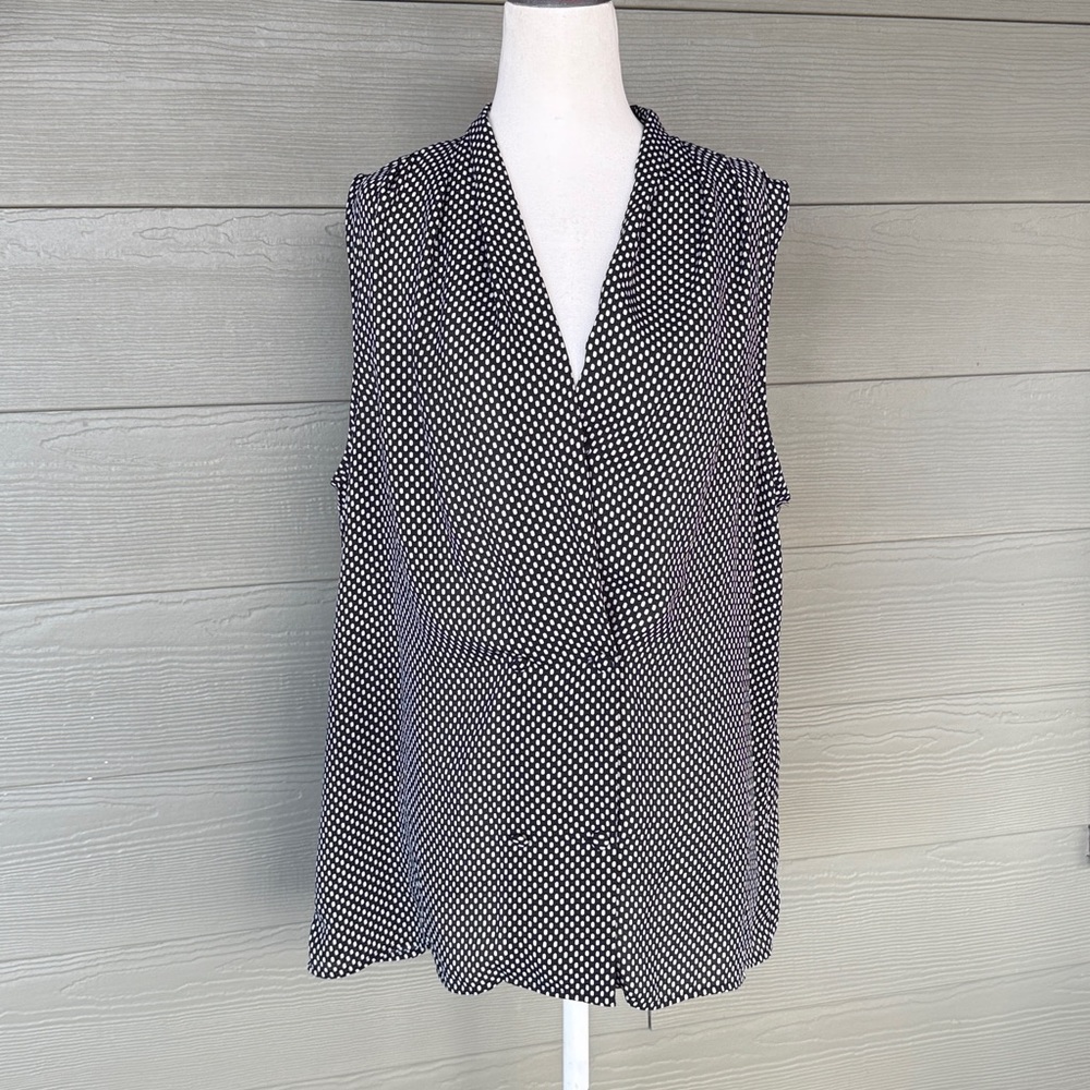 Who‎ What Wear Black and White Polka Dot Blouse